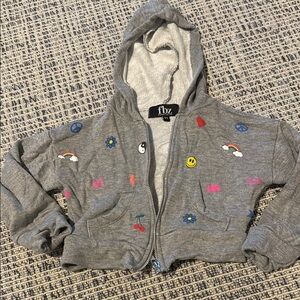 Kids Gray Hoodie with Colorful Patches
